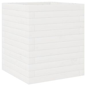 vidaXL Plantenbak 40x40x46 cm massief grenenhout wit