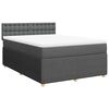 vidaXL Boxspring met matras stof donkergrijs 140x200 cm