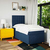 vidaXL Boxspring met matras stof blauw 100x200 cm