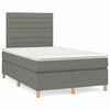 vidaXL Boxspring met matras en LED stof donkergrijs 120x190 cm