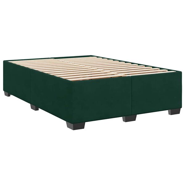 vidaXL Bedframe zonder matras 140x200 cm fluweel donkergroen
