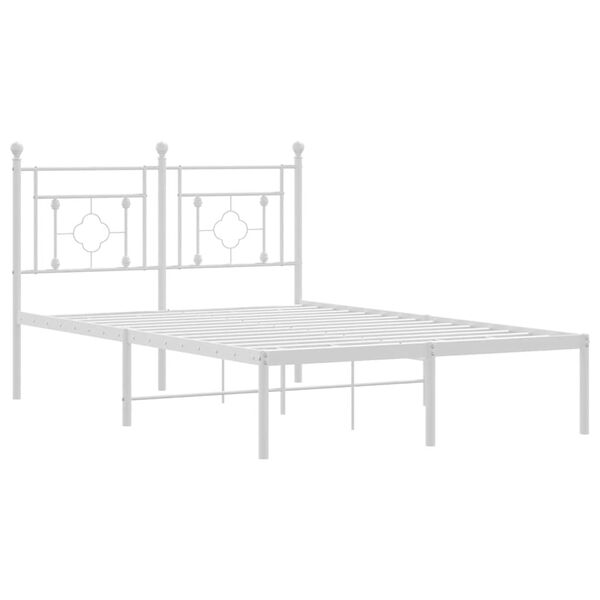 vidaXL Bedframe met hoofdbord metaal wit 120x190 cm