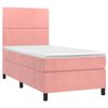 vidaXL Boxspring met matras en LED fluweel roze 100x200 cm