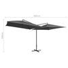 vidaXL Parasol dubbel met stalen paal 250x250 cm antraciet
