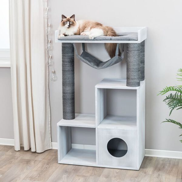 TRIXIE Kattenmeubel met een schap 72x38x110 cm grijs