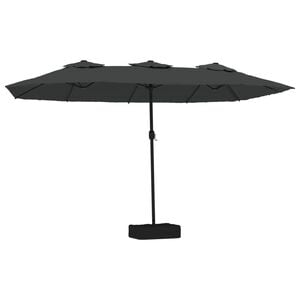 vidaXL Parasol dubbel dak met LED 449x265 cm antracietkleurig