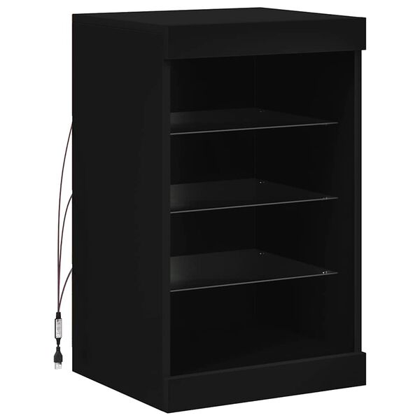 vidaXL Dressoir met LED-verlichting 41x37x67 cm zwart