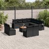 vidaXL 12-delige Loungeset met kussens poly rattan zwart