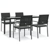 vidaXL 5-delige Tuinset met kussens poly rattan en staal