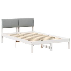 vidaXL Bedframe Wit en lichtgrijs 120 x 200 cm Massief grenenhout