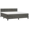 vidaXL Boxspring met matras en LED fluweel donkergrijs 160x200 cm