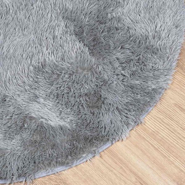 vidaXL Hoogpolig vloerkleed NAVARRA 100x100 cm polyester lichtgrijs