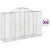 vidaXL Schanskorven 6 st gewelfd 200x50x120/140 cm ijzer