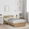 vidaXL Bedframe Artisan Eiken 203 x 185 x 70 cm Bewerkt hout