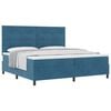 vidaXL Boxspringbed met hoofdeinde Donkerblauw 200 x 200 cm Fluweel