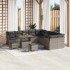 vidaXL Tuin Sofa Set 13 pcs Grijs Poly rattan en gepoedercoat staal