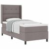 vidaXL Boxspringbed met matras met hoofdeinde Taupe 200 x 90 cm Stof