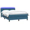 vidaXL Boxspring met matras en LED fluweel donkerblauw 140x210 cm