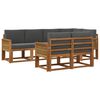 vidaXL Buiten bankenset 7 pcs Natuurlijk en Antraciet Polyester