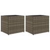 vidaXL Plantenbakken 2 st 36x30x32 cm poly rattan grijs