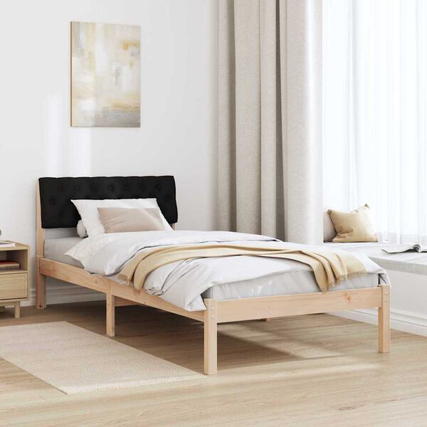 vidaXL Bedframe Bruin en zwart 90 x 200 cm Massief grenenhout