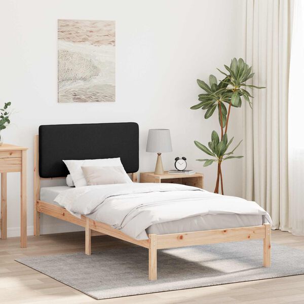 vidaXL Bedframe met Gevoerd Hoofdgedeelte Zwart 80 x 200 cm