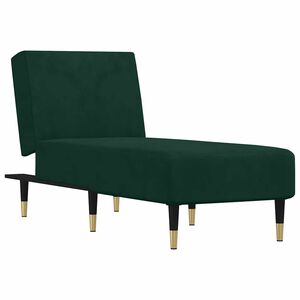 vidaXL Chaise longue fluweel donkergroen