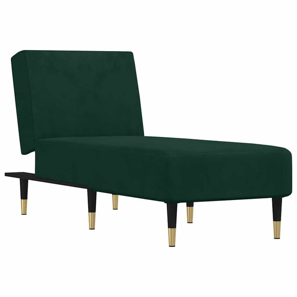 vidaXL Chaise longue fluweel donkergroen