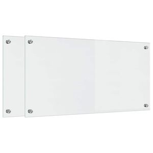 vidaXL Keuken Achterwand 2 pcs Doorzichtig 80 x 40 cm gehard glas