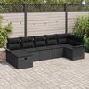 vidaXL Tuin Sofa Set met kussen met opslag 7 pcs Zwart poly rattan