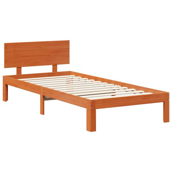 vidaXL Bedframe met hoofdeinde 2 pcs Wasbruin Massief Vurenhout