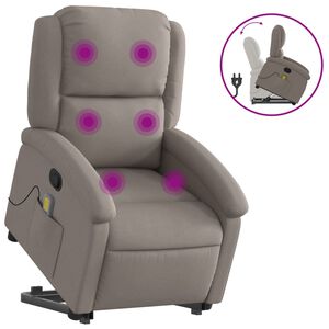 vidaXL Sta-op-massagestoel verstelbaar stof taupe