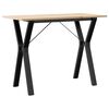 vidaXL Eettafel Y-frame 100x50x75 cm massief grenenhout en staal