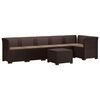 vidaXL 6-Zits Tuin Sofa met Kussens Rattan Look PP Bruin