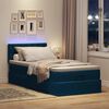 vidaXL Bed poef met matras en LED's 80x200 cm fluweel donkerblauw