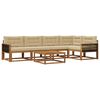 vidaXL Buiten bankenset met kussen 6 pcs Natuurlijk en Beige