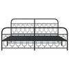 vidaXL Bedframe met hoofd- en voeteneinde metaal zwart 200x200 cm