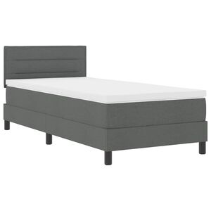 vidaXL Boxspring bed met matras met LED Donkergrijs 80 x 200 cm Stof