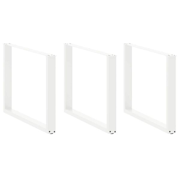vidaXL Eettafelpoten 3 st U-vormig 100x(72-73) cm staal wit