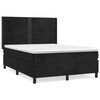vidaXL Boxspring met matras fluweel zwart 140x200 cm