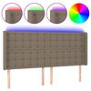 vidaXL Hoofdbord LED 183x16x118/128 cm stof taupe