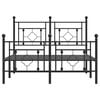 vidaXL Bedframe met hoofd- en voeteneinde metaal zwart 120x190 cm