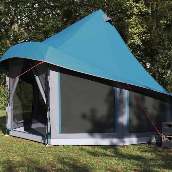 vidaXL Familie Tipi Tent met dak Blauw 404 x 370 x 270 cm