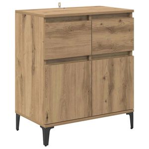 vidaXL Dressoir Artisan Eiken 60 x 35 x 70 cm Gemonteerd hout en ijzer