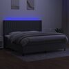 vidaXL Boxspring met matras en LED stof donkergrijs 200x200 cm