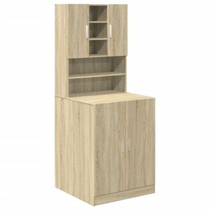 vidaXL Wasmachinekasten 2 st bewerkt hout sonoma eikenkleurig
