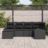 vidaXL Tuinbankenset 6 pcs Zwart poly rattan