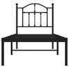 vidaXL Bedframe met hoofdbord metaal zwart 75x190 cm