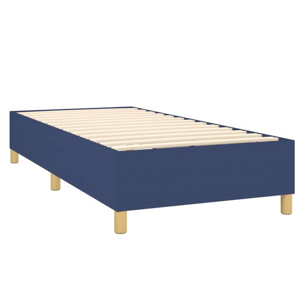 vidaXL Boxspring met matras stof blauw 90x200 cm