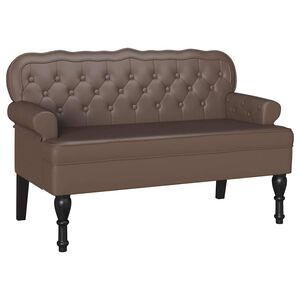 vidaXL Chesterfield Bank Bruin 119,5 x 64,5 x 75 cm Nep Leer